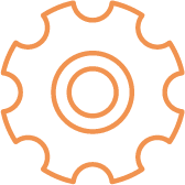 custom components icon | settings sign orange