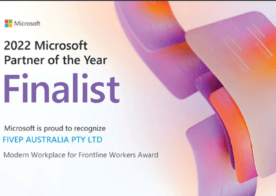 FiveP Australia recognised as a finalist of the 2022 Microsoft Global Partner of the Year awards